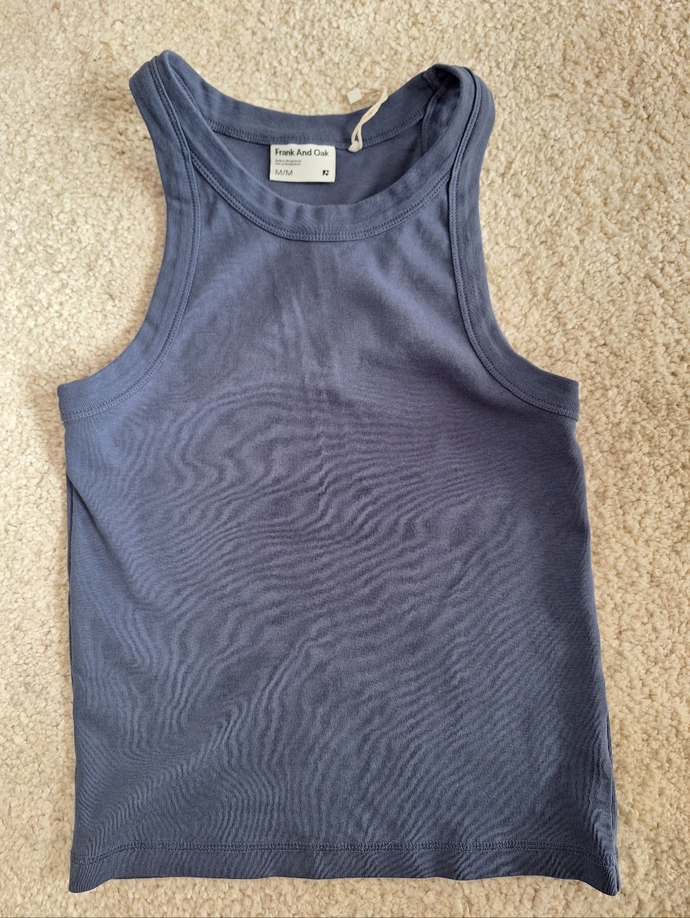 Frank And Oak Blue Cotton Tank Top